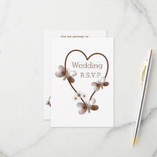 Cartons Réponse Chocolat Coeur Et Papillons Design Mariage