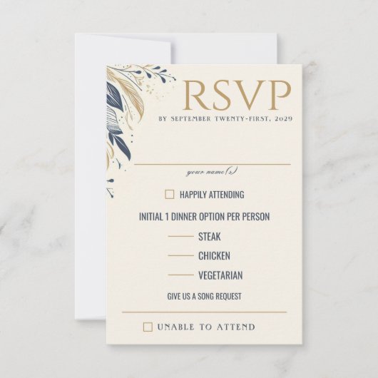 Cartons Réponse Choix de nourriture céleste bleu et or (Devant)