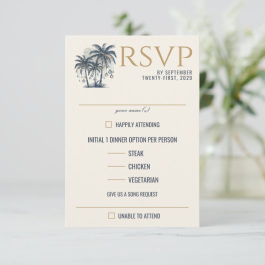 Cartons Réponse Choix de nourriture Dreamy Blue Palm Trees (Debout devant)