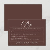Cartons Réponse Choix de repas de mariage classique Choco Ivory Ca (Devant / Derrière)