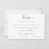 Cartons Réponse Choix de repas Mariage Moderne Écriture manuscrite (Devant)