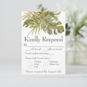 Cartons Réponse Choix de repas moderne Feuille de palme (Debout devant)