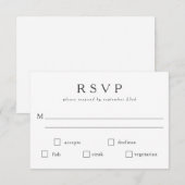 Cartons Réponse Choix de repas personnalisé noir blanc classique d (Devant / Derrière)