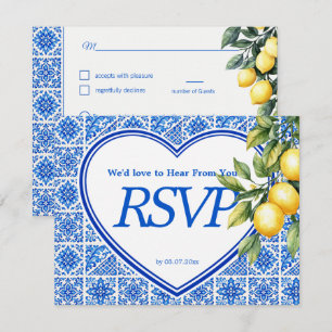 Cartons Réponse 💙🍋Choix de repas + QR Azul & Limone Romance