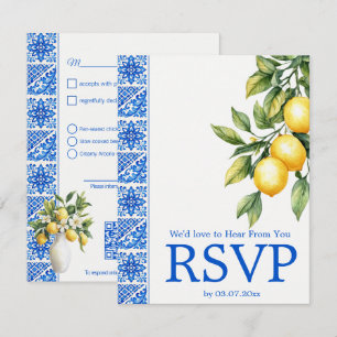 Cartons Réponse 💙🍋Choix de repas + QR Azul & Limone Romance