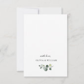 Cartons Réponse CHOIX DE REPAS Simple Élégant Mariage Eucalyptus (Dos)