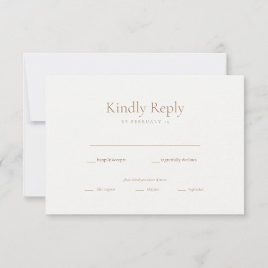 Cartons Réponse Choix simple de dîner Monogramme (Devant)