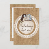 Cartons Réponse Chouette toujours vous aimer Mariage Décontracté R (Devant / Derrière)