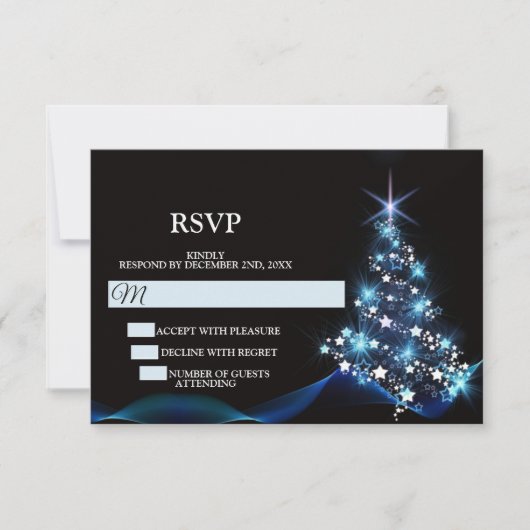Cartons Réponse Christmas Party Blue Shiny Tree Black Elegant (Devant)