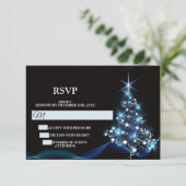 Cartons Réponse Christmas Party Blue Shiny Tree Black Elegant (Debout devant)