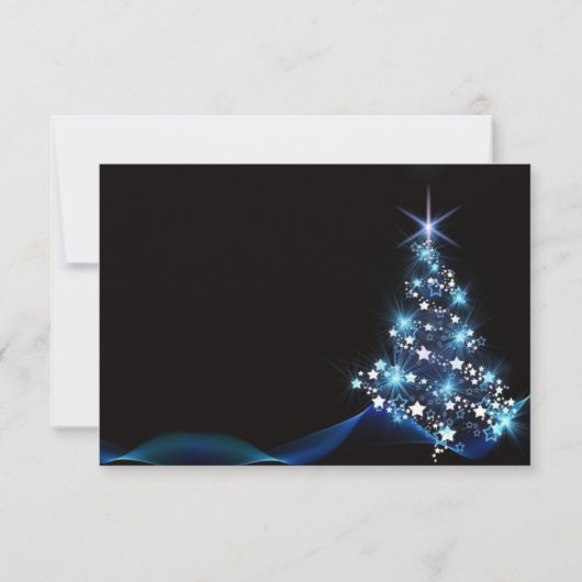 Cartons Réponse Christmas Party Blue Shiny Tree Black Elegant (Dos)