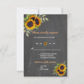 Cartons Réponse Chute Aquarelle Sunflowers Chalkboard Mariage (Devant)