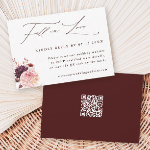 Cartons Réponse Chute en amour Automne Mariage QR Code