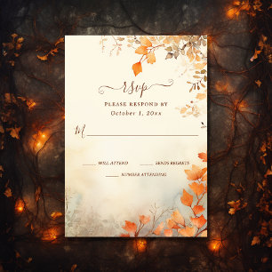 Cartons Réponse Chute en amour Belle automne Feuilles Mariage de a