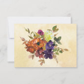 Cartons Réponse Chute Floral Violet Brûlé Orange Jaune Mariage (Dos)