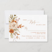 Cartons Réponse Chute moderne Terracotta choix de repas mariage RS (Devant)