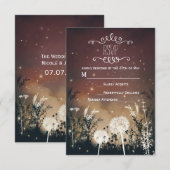 Cartons Réponse Ciel Nocturne Rustique Enchanté Étoiles & Feuillag (Devant / Derrière)