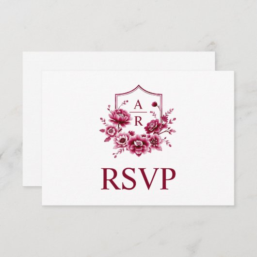 Cartons Réponse Cimetière bourguignonne avec initiales et code qr  (Devant / Derrière)