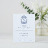 Cartons Réponse Cimier baroque Mariage bleu français (Debout devant)