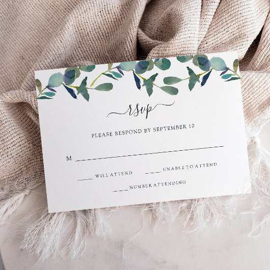 Cartons Réponse Cimier d'Eucalyptus | Mariage tendance