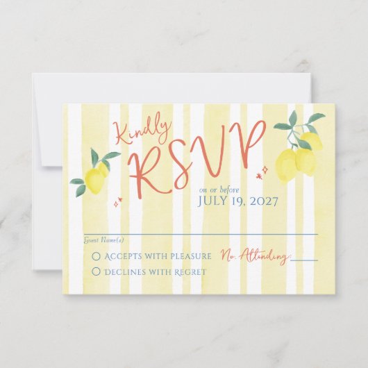 Cartons Réponse Citron bleu italien qui est plus Mariage à main (Devant)