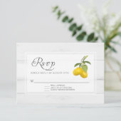 Cartons Réponse Citron floral jaune blanc rustique en bois (Debout devant)