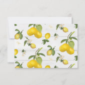 Cartons Réponse Citron floral jaune rustique bois blanc  (Dos)