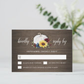 Cartons Réponse Citrouille blanc Tournesol Rose Mariage de automne (Debout devant)