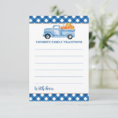 Cartons Réponse Citrouille Blue Truck Baby shower Famille Traditio (Debout devant)