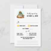 Cartons Réponse Citrouille de tournesol Rustique Mariage de automn (Devant)