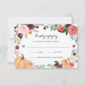 Cartons Réponse Citrouille Élégant Automne Floral Rustique Thème M (Devant)