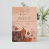 Cartons Réponse Citrouille et Feuille d'automne (Debout devant)