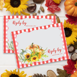 Cartons Réponse Citrouille & Tournesol Automne Mariage de automne