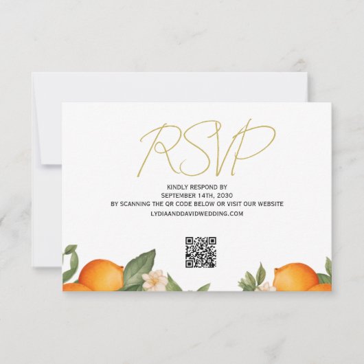 Cartons Réponse Citrus Lemons Oranges Botanique Mariage moderne (Devant)