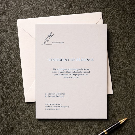 Cartons Réponse Civil Ceremony Registry Wedding Response Card