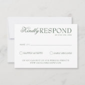 Cartons Réponse Class Emerald Green Boho Old Money Wedding (Devant)