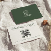 Cartons Réponse Class Emerald Green Boho QR Fancy Code Wedding