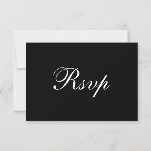 Cartons Réponse Classic and Formal Black | QR Code Wedding (Dos)
