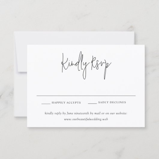 Cartons Réponse Classic Black and White Modern Wedding (Devant)