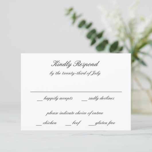 Cartons Réponse Classic Black and White Timeless Wedding (Debout devant)