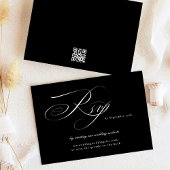 Cartons Réponse Classic Black Calligraphy Site Mariage QR CODE