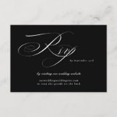 Cartons Réponse Classic Black Calligraphy Site Mariage QR CODE (Devant)