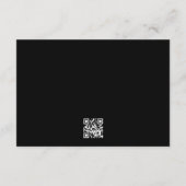 Cartons Réponse Classic Black Calligraphy Site Mariage QR CODE (Dos)