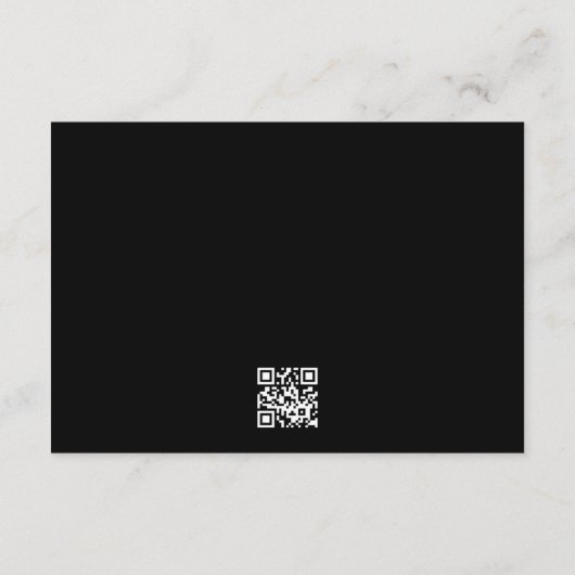 Cartons Réponse Classic Black Calligraphy Site Mariage QR CODE (Dos)
