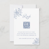 Cartons Réponse Classic Bloom Garden Dusty Blue Mariage QR Code (Devant)