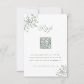 Cartons Réponse Classic Bloom Garden Sage Vert Mariage QR Code (Devant)
