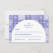 Cartons Réponse Classic Blue Porcelain Patchwork Wedding (Devant)