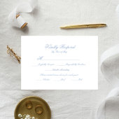 Cartons Réponse Classic Blue Wedding Monogram Crest Response Card