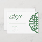 Cartons Réponse Classic Celtic noeud vert & blanc à la main (Devant / Derrière)