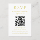 Cartons Réponse Classic Chartreuse Minimalist Wedding QR Code (Devant)